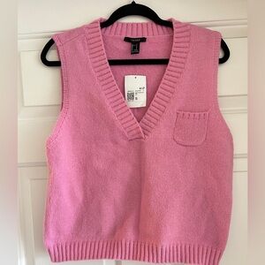 Forever 21 Pink Knit V-Neck Sweater Vest